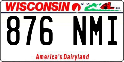 WI license plate 876NMI