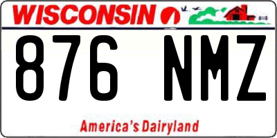 WI license plate 876NMZ