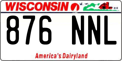 WI license plate 876NNL