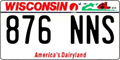 WI license plate 876NNS