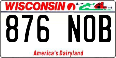 WI license plate 876NOB