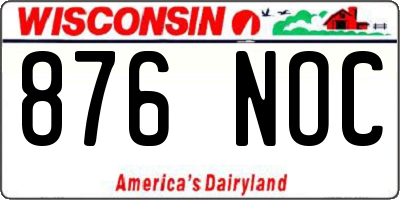 WI license plate 876NOC