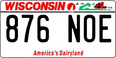 WI license plate 876NOE