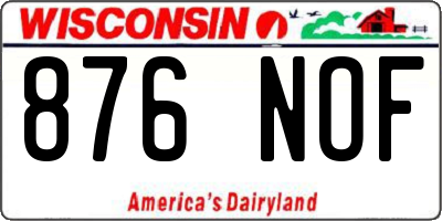 WI license plate 876NOF