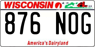 WI license plate 876NOG