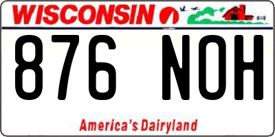 WI license plate 876NOH