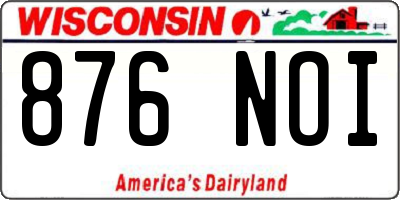 WI license plate 876NOI