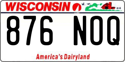 WI license plate 876NOQ