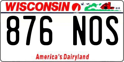WI license plate 876NOS