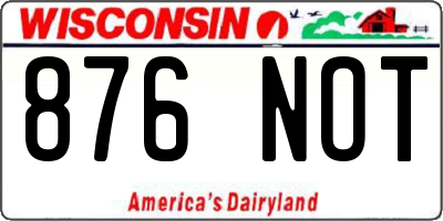 WI license plate 876NOT