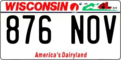 WI license plate 876NOV