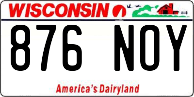WI license plate 876NOY