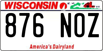 WI license plate 876NOZ