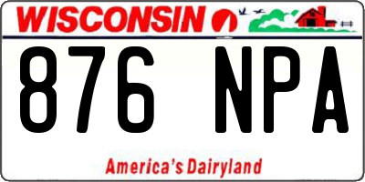 WI license plate 876NPA