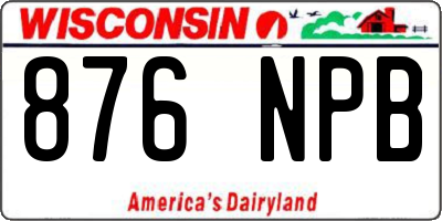 WI license plate 876NPB