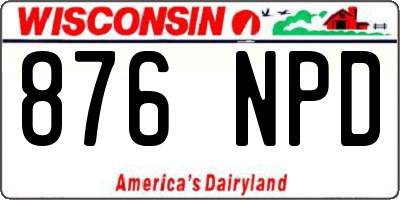 WI license plate 876NPD