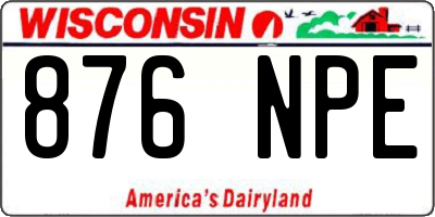 WI license plate 876NPE