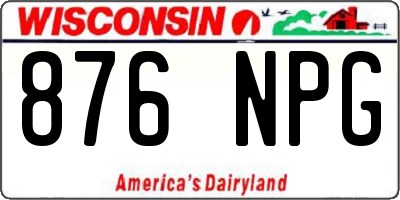 WI license plate 876NPG