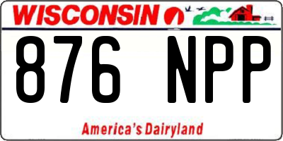WI license plate 876NPP
