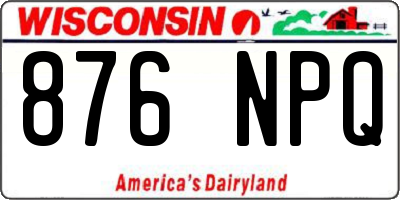 WI license plate 876NPQ