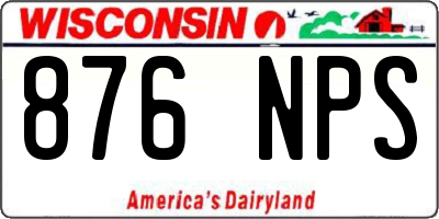 WI license plate 876NPS