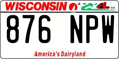 WI license plate 876NPW
