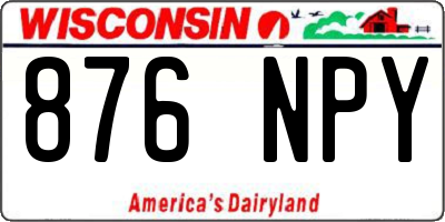 WI license plate 876NPY