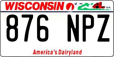 WI license plate 876NPZ