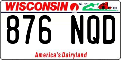 WI license plate 876NQD