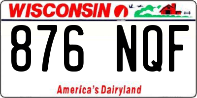WI license plate 876NQF