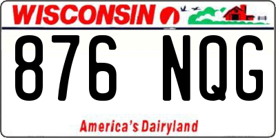 WI license plate 876NQG