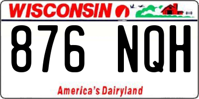 WI license plate 876NQH