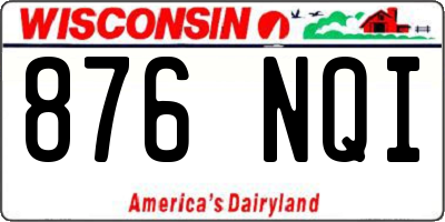 WI license plate 876NQI