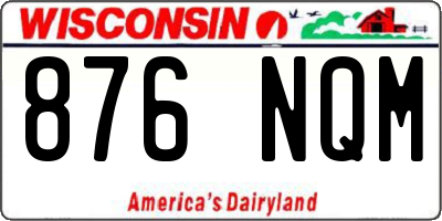 WI license plate 876NQM