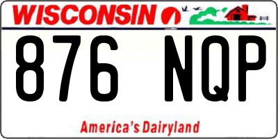 WI license plate 876NQP