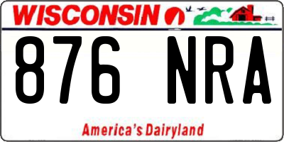WI license plate 876NRA