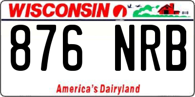 WI license plate 876NRB