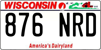 WI license plate 876NRD