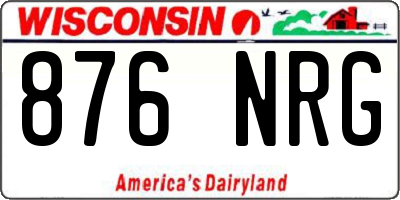WI license plate 876NRG