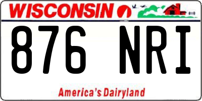 WI license plate 876NRI