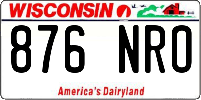 WI license plate 876NRO