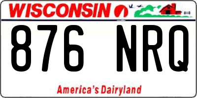 WI license plate 876NRQ