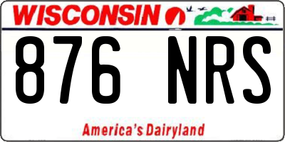 WI license plate 876NRS