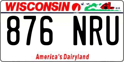 WI license plate 876NRU