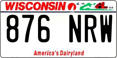 WI license plate 876NRW