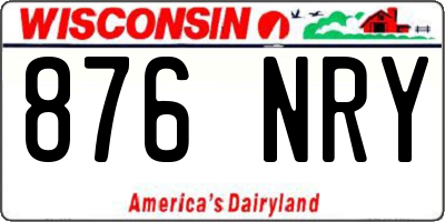 WI license plate 876NRY