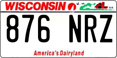 WI license plate 876NRZ