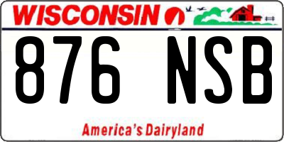 WI license plate 876NSB