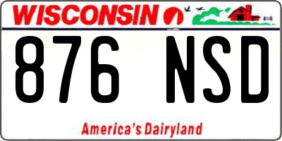 WI license plate 876NSD