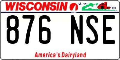 WI license plate 876NSE